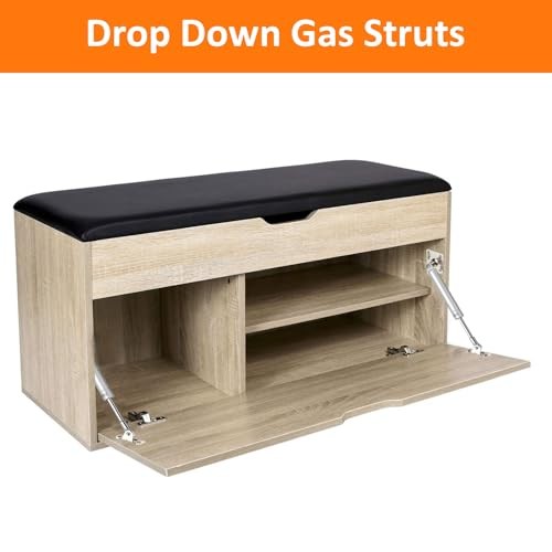 2 Pack 150N/33LBS Drop Down Gas Struts for Downward Flap Lid Slowly Down, gallery