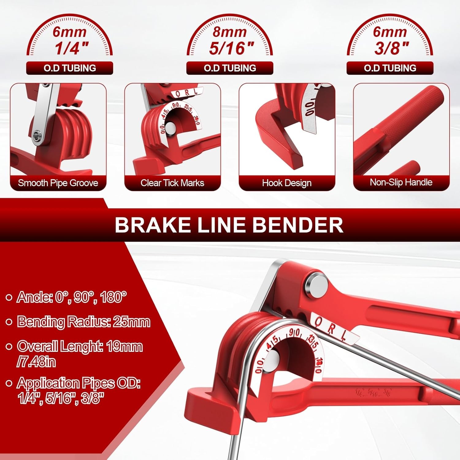 26 PCS 3/16" Brake Line Kit Include 25FT Zinc-Plated Brake Lines, 16 Fittings, 2 gallery