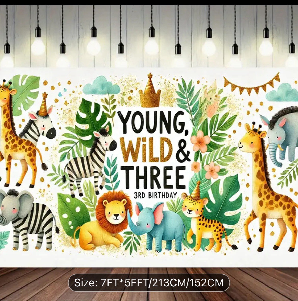 Young Wild and Three Backdrop7ft x 5ft Polyester, 3-year-old Theme gallery