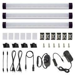 LED Under Cabinet Lighting Plug in, Dimmable Under Counter Light Rigid Bar 12V
