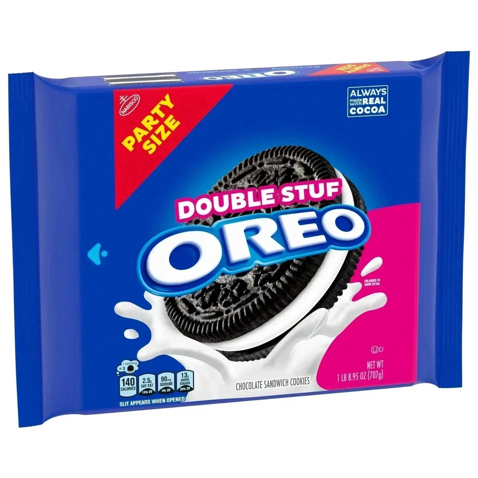 OREO Double Stuf Chocolate Sandwich Cookies, Party Size, 24.95 oz package, gallery
