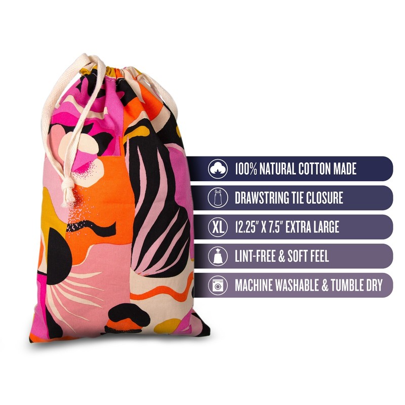Blush The Collection Burst - Drawstring Safe Storage Travel Pouch 100% Cotton gallery