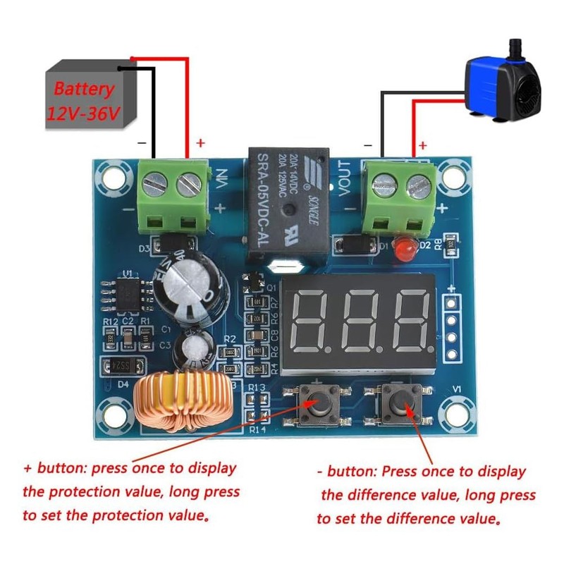 Digital Low Voltage Protector 12V-36V Disconnect Switch Cut Off Over Discharg... gallery