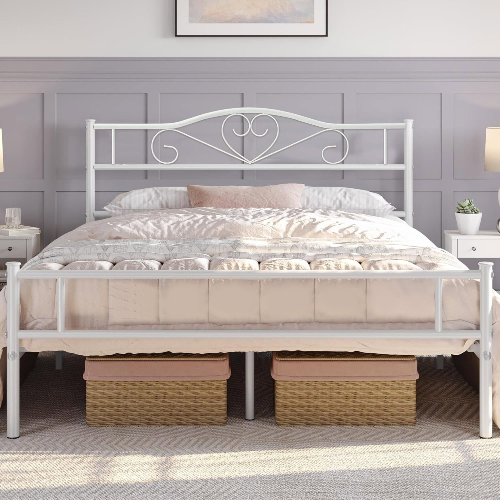 Twin Full Queen Size Metal Bed Frame with Headboard Noise Free Easy Assembly gallery