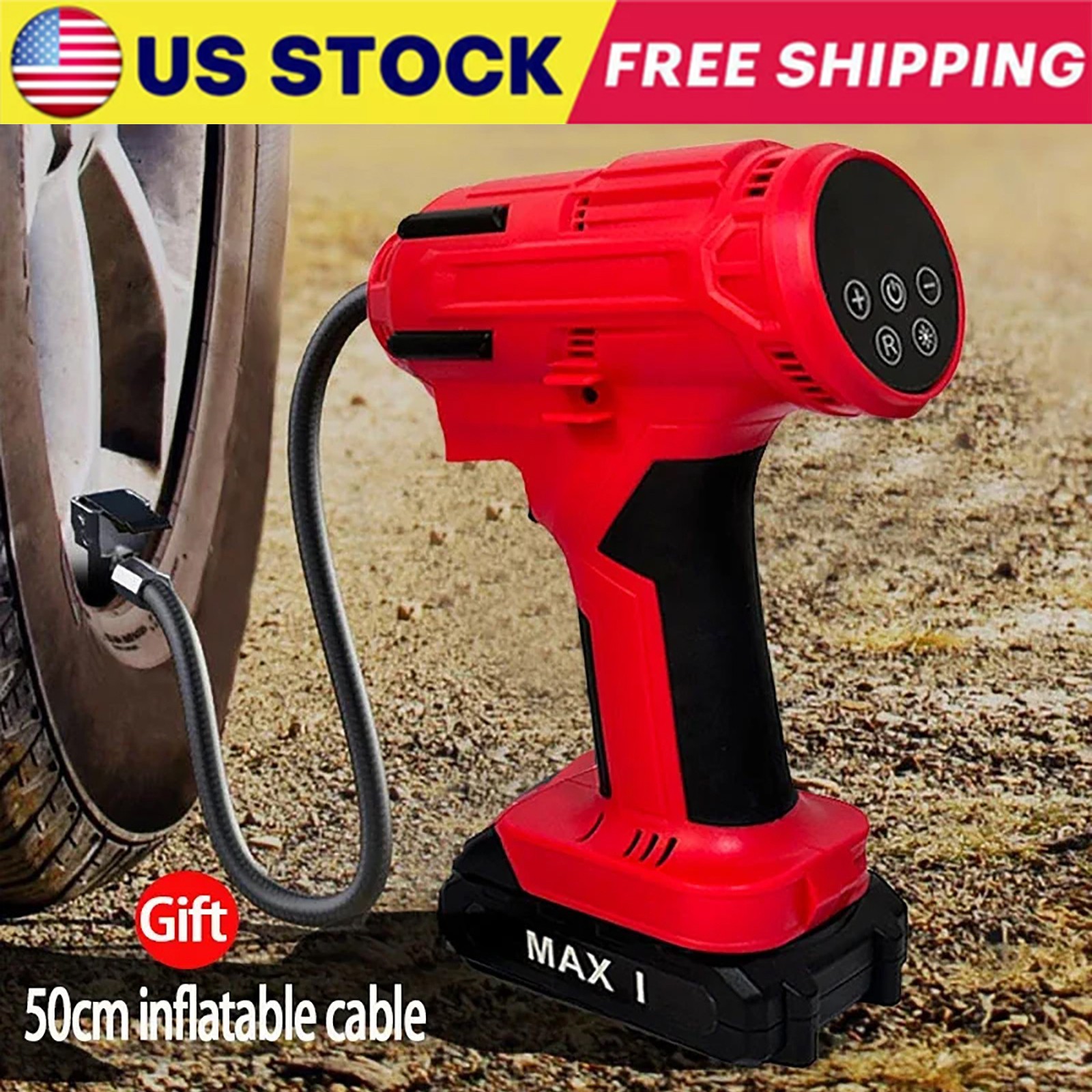 21V 150PSI Cordless Rechargeable Battery Air Compressor Pump Car Tire Inflator gallery