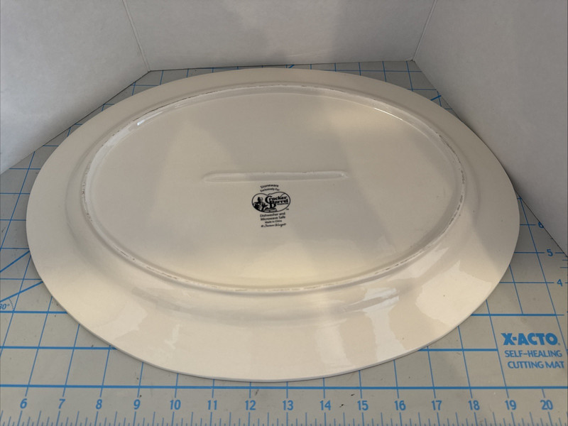 Cracker Barrel Susan Winget Stoneware Blue Song Bird Platter 16" gallery