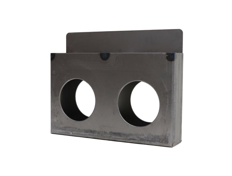 Gate Lockbox Double Hole Weldable Steel 6 3/4" x 4 3/8" x 1 1/2" Unpainted gallery