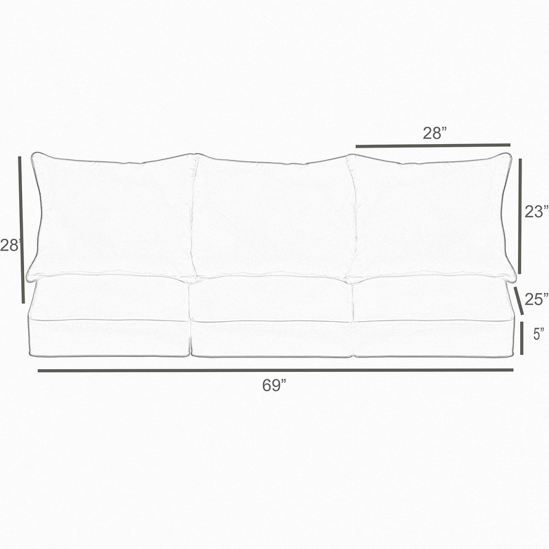 Trupedic X Sunbrella - Deep Seating Sofa Pillow and Cushion Set, 23 in X 25 in X gallery