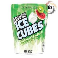 6x Bottles Ice Breakers Kiwi Watermelon Flavor Ice Cubes – 40 Pieces Per Bottle