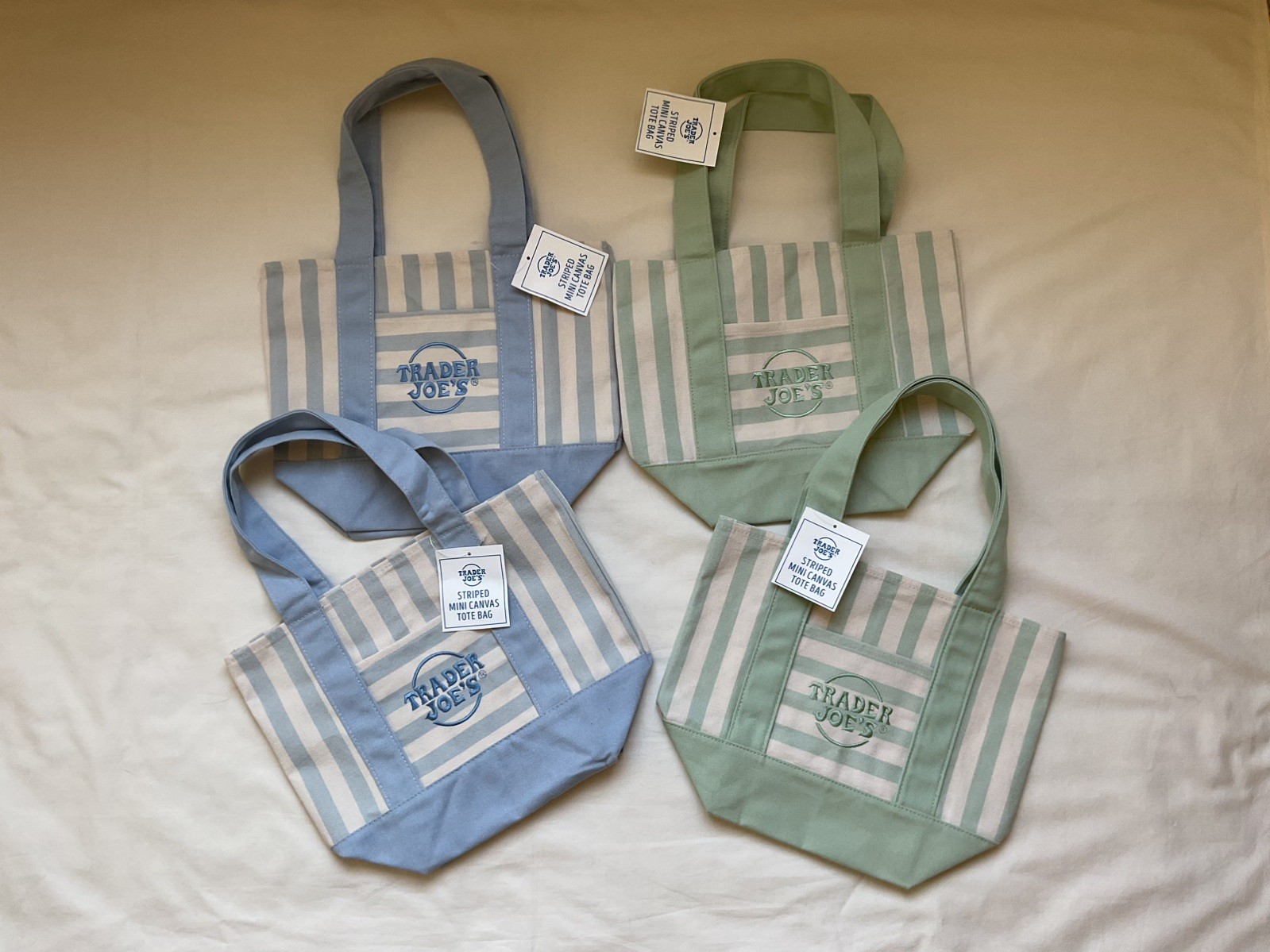 Trader Joe’s Striped Mini Canvas Tote Bag (set of 4) gallery