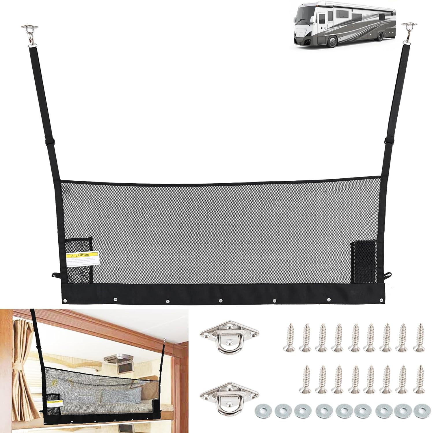 Adjustable RV Bunk Bed Safety Net - Fall Protection for Campers & Trailers gallery
