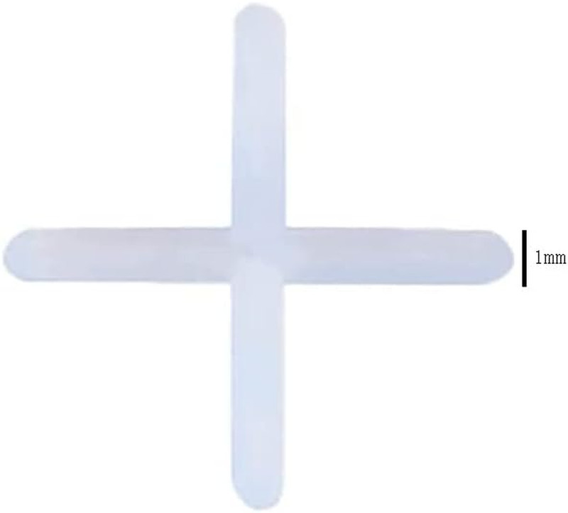 500 Pieces White Plastic Tile Spacers, 1Mm, Modern Style, Square Edge, Glue down gallery