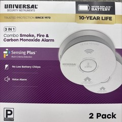 USI 2-Pack 10-Year Battery Combination Smoke and Carbon Monoxide Detector. New