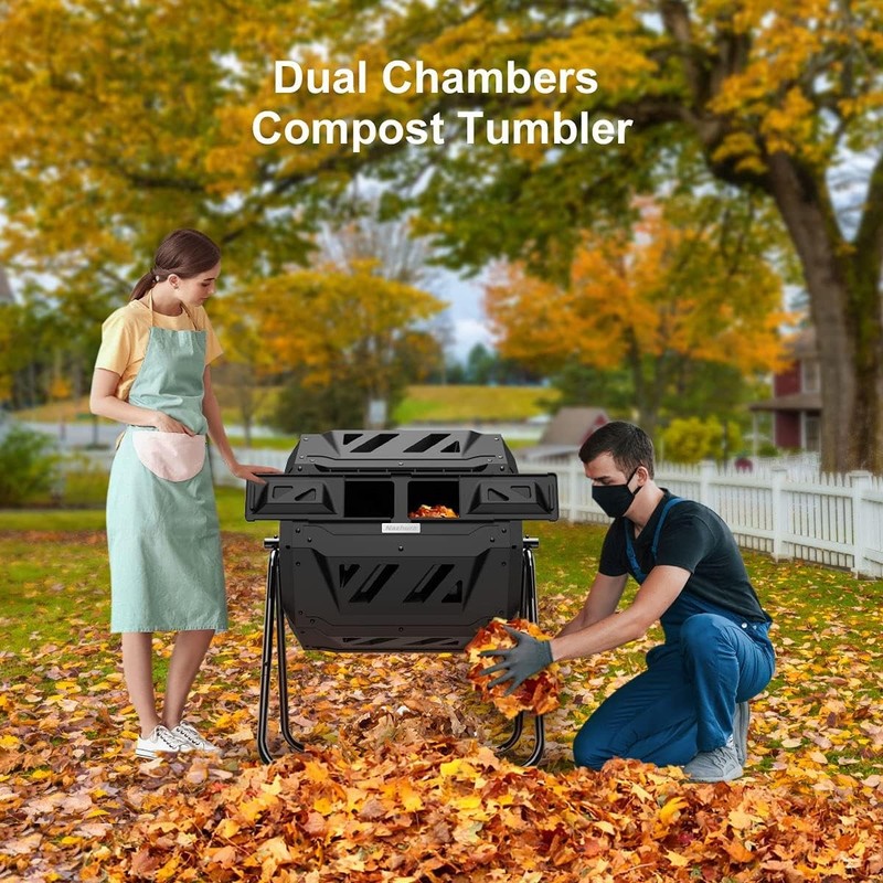 Compost Tumbler Bin Composter Dual Chamber 43 Gallon gallery