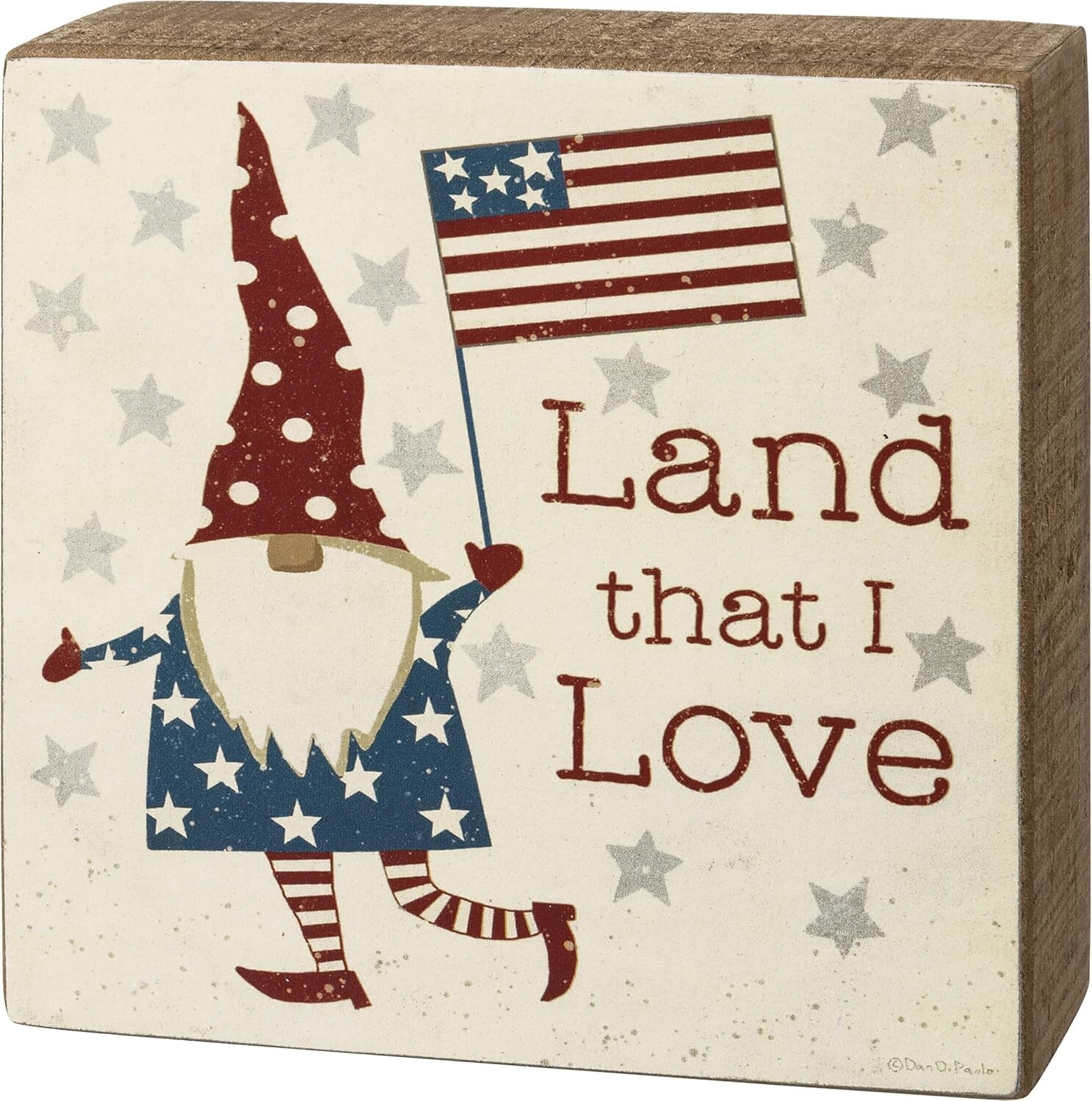 Primitives by Kathy Patriotic Gnome Lot 3 July 4th Flag Sign Sitter Home Decor gallery