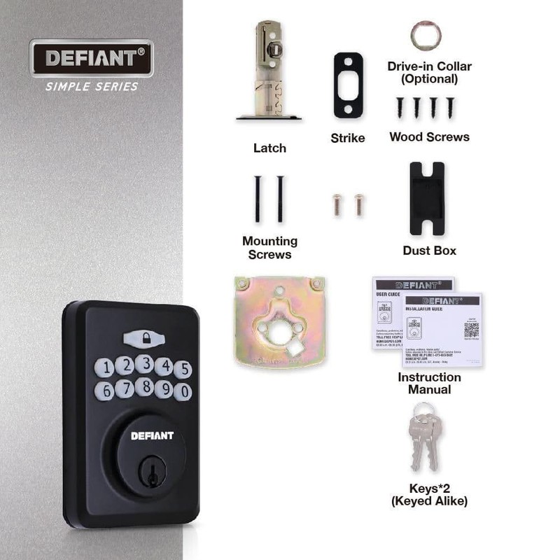 Defiant Radius Matte Black Single Cylinder Electronic Keypad Deadbolt Lock gallery