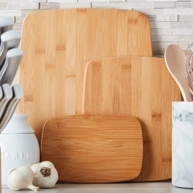 Farberware Bamboo Cutting Board Set 3 Piece Durable Kitchen Chopping Boards gallery