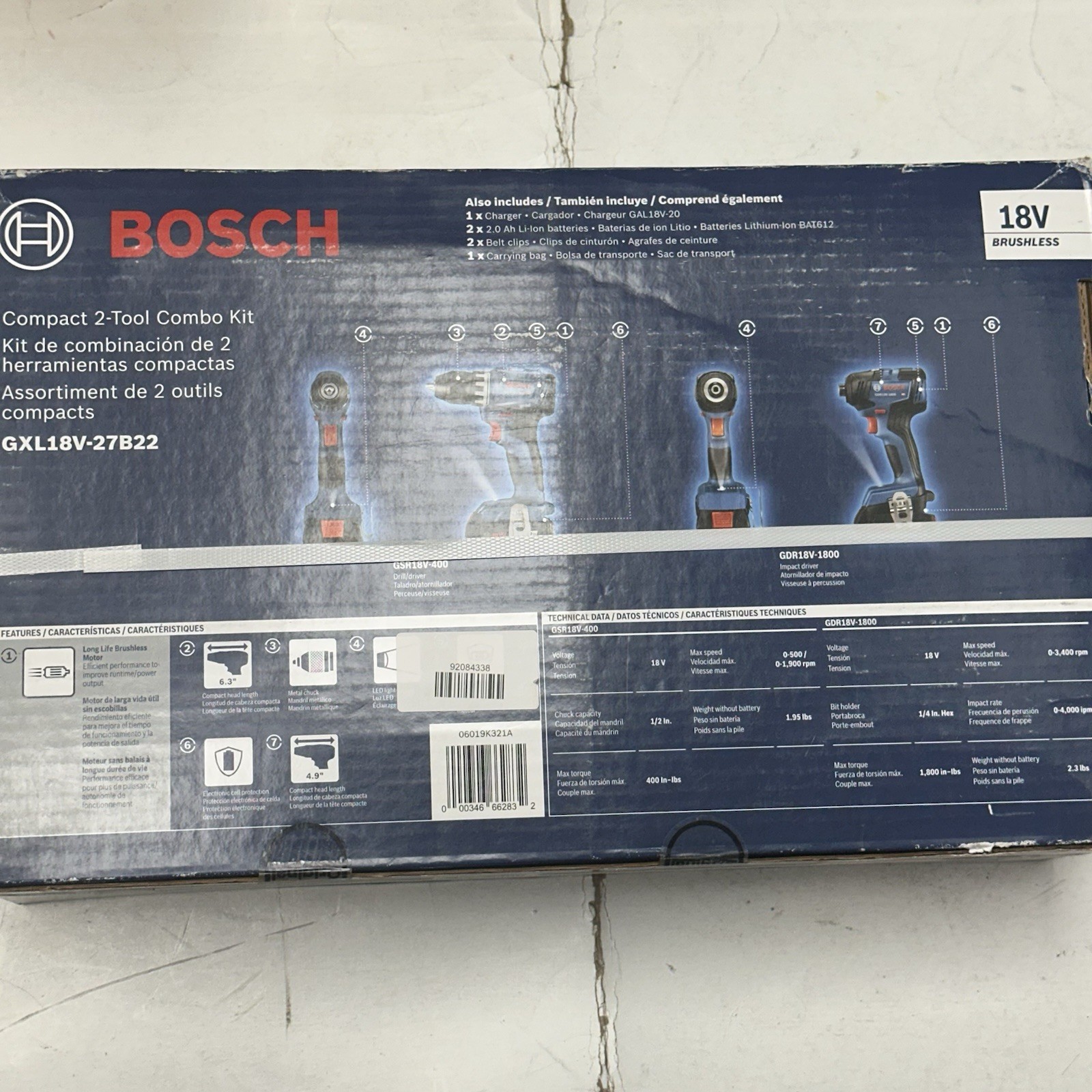 Bosch GXL18V-27B22 Compact 2-Tool Drill And Impact Driver Combo Kit - New gallery