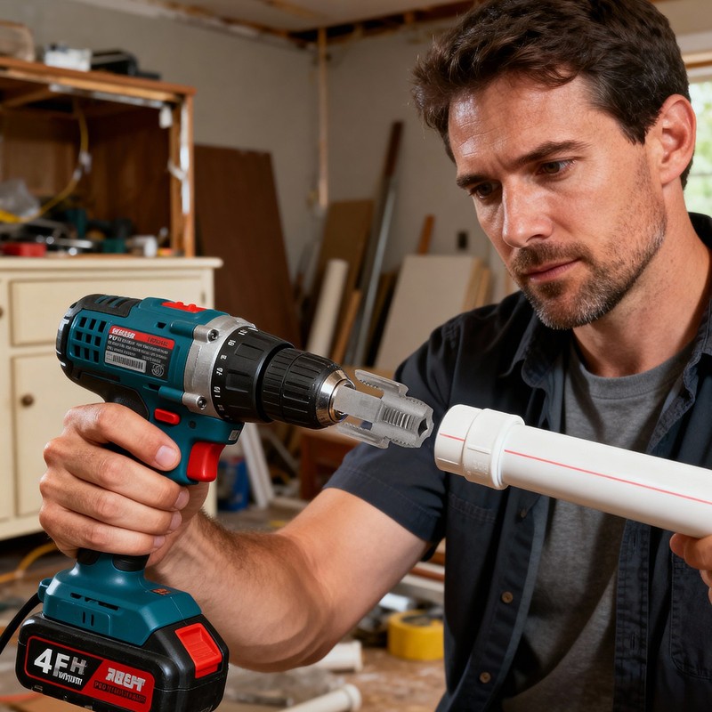 Integrated Internal & External Pipe Threading-Tool PVC Pipe Threader Cutting Kit gallery