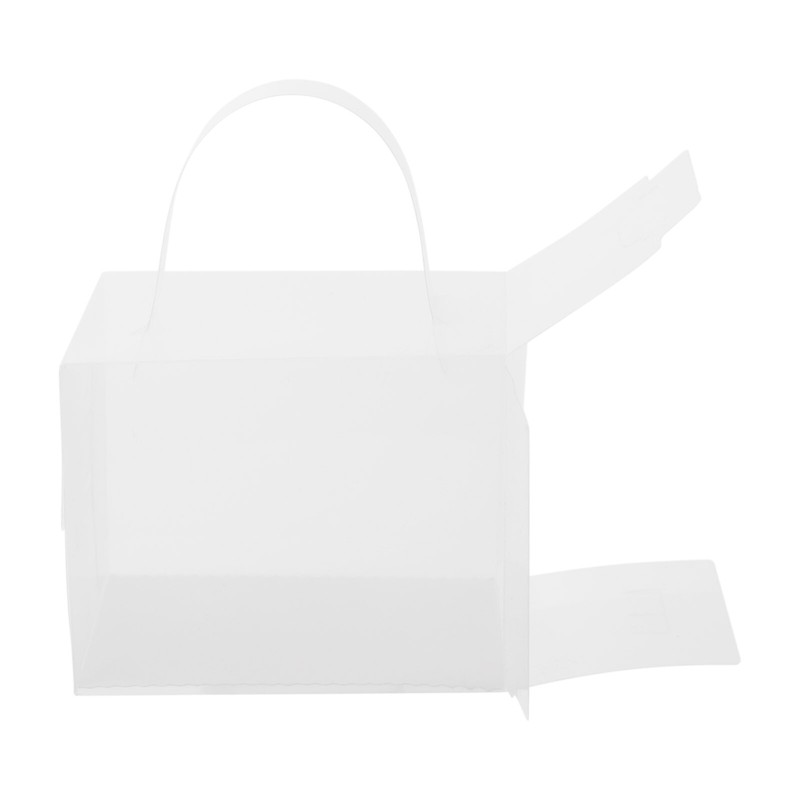 50 Pack Clear Cake Boxes With Handle 12 × 10 × 8 cm PET Cardboard Base gallery