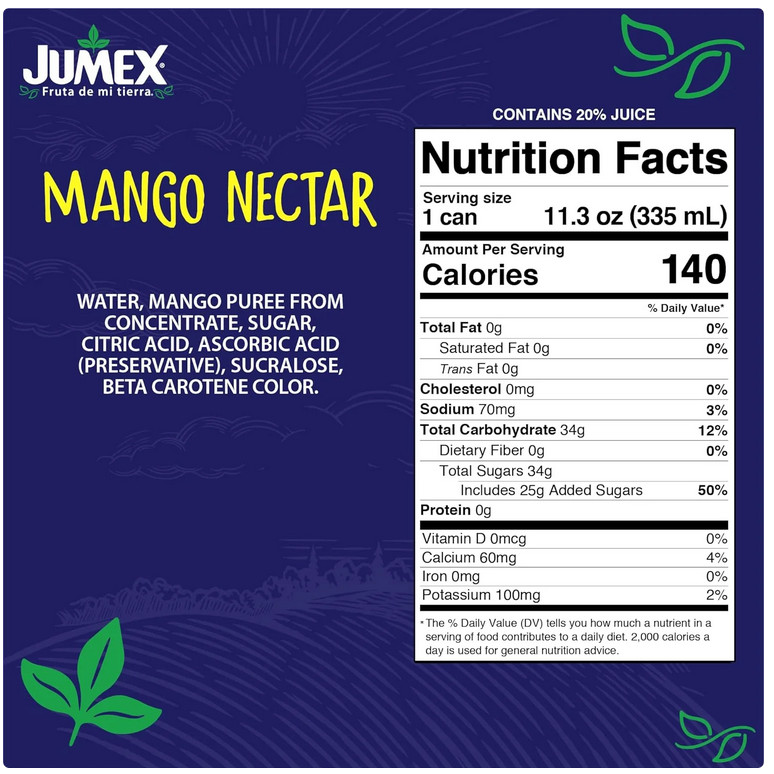 Jumex Mango and Peach Nectar from Concentrate, 11.3 Fl. Oz., 12 Count gallery