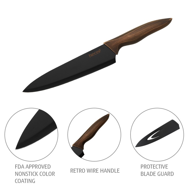 10Pcs Kitchen Knife Set Vantage Stainless Steel Chef knives with Blade Sheaths gallery