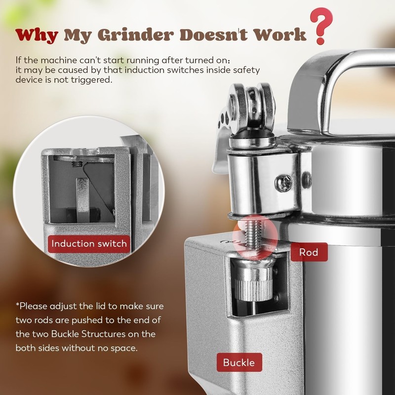Grain Mill Grinder Electric 150g Commercial Spice Grinder 850W Stainless Stee... gallery