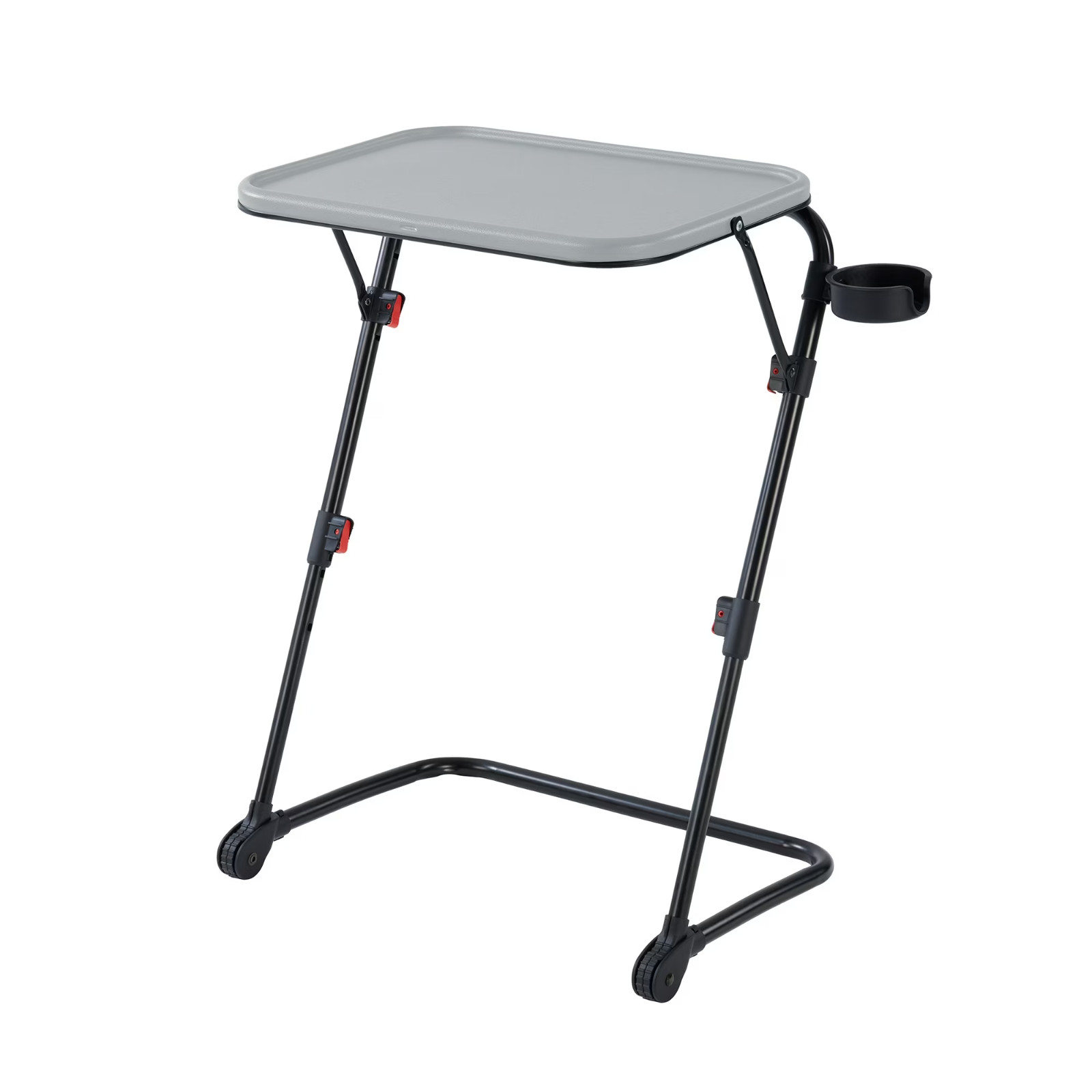 Mainstays Adjustable Folding TV Tray with Cup Holder Gray, 20.87"W x 14.76"D x 2 gallery