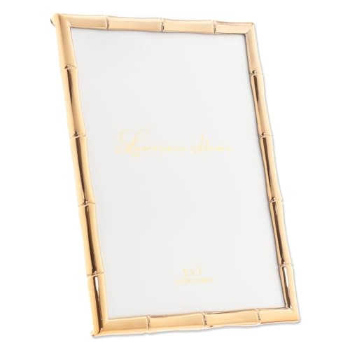 5" W x 7" H Metal Picture Frame with Bamboo Design (712257) 5x7 Single Gold gallery