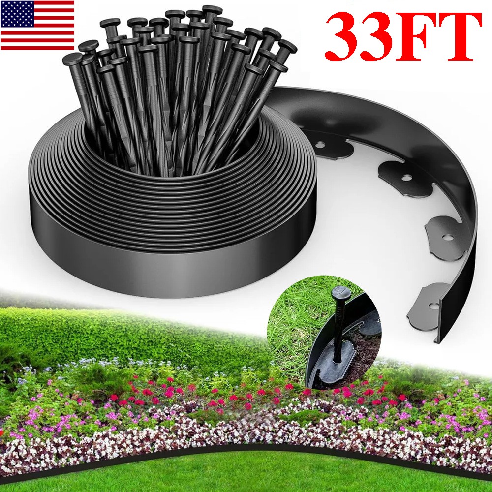 33ft Garden No Dig Landscape Edging Border Kit 2" Tall Flexible Yard Lawn Border gallery