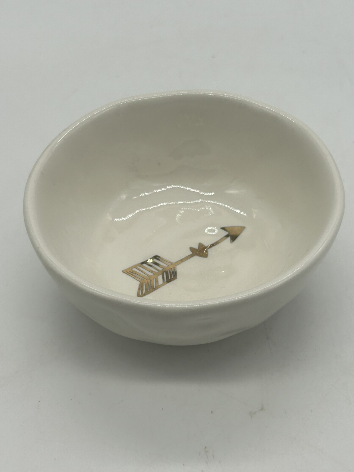 Creative Co-Op Dimpled Mini Bowl w/ Golden Arrow & Heart gallery