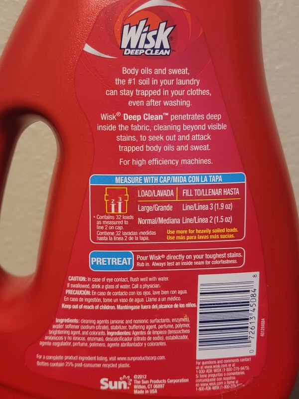 WISK Deep Clean HE Laundry Detergent 50 oz Size 32 Loads DISCONTINUED gallery