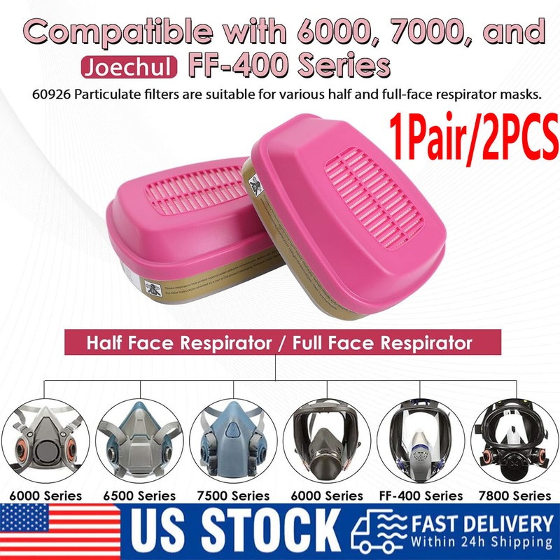 2PCS Replacement for 3M 60923 Organic Vapor Acid Gas Cartridge P100 Filter gallery