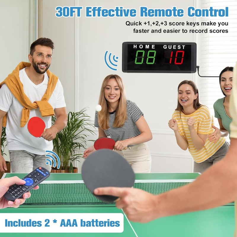 LED Electronic Scoreboard Digital Score Keeper with Remote, Basketball S gallery