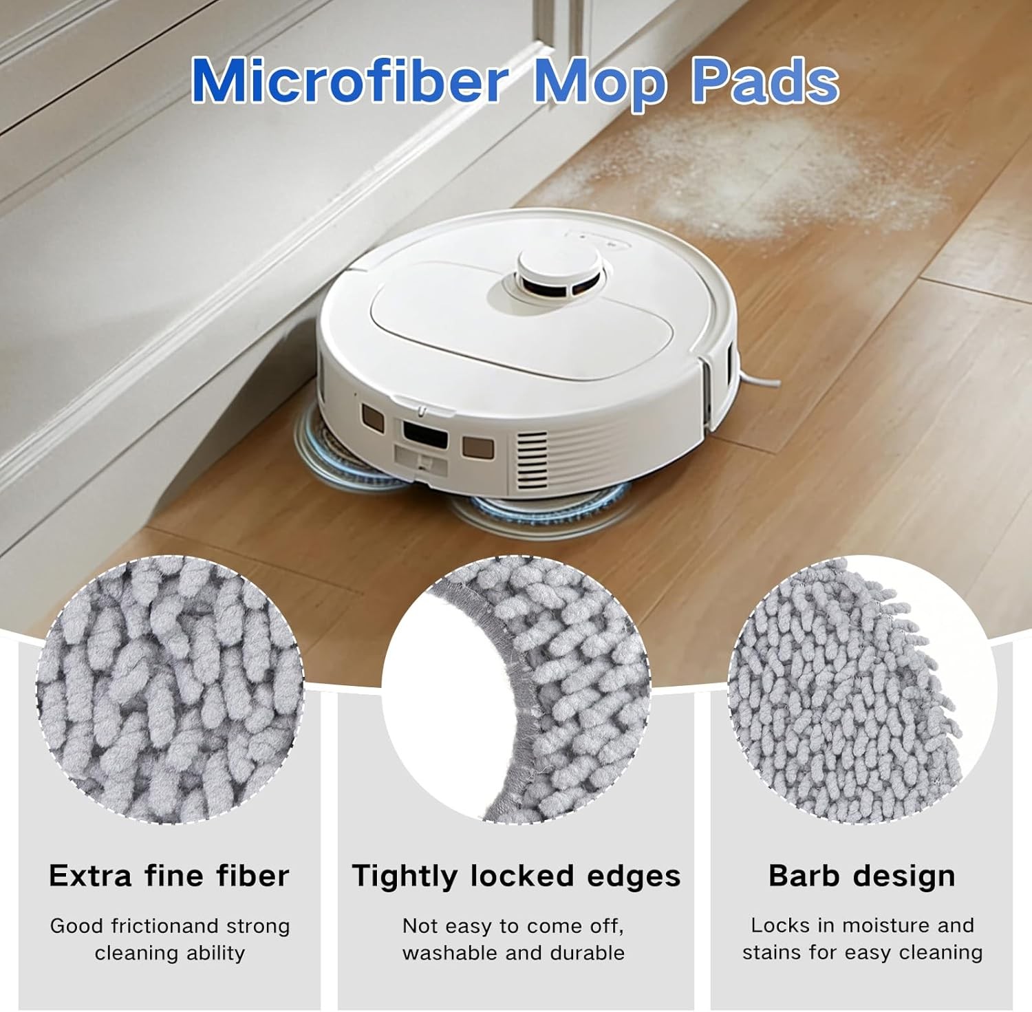 VIEWALL 8 Pack Mop Cloths for Roborock Qrevo QV 35A 35S S5V Q Revo S Pro Master gallery