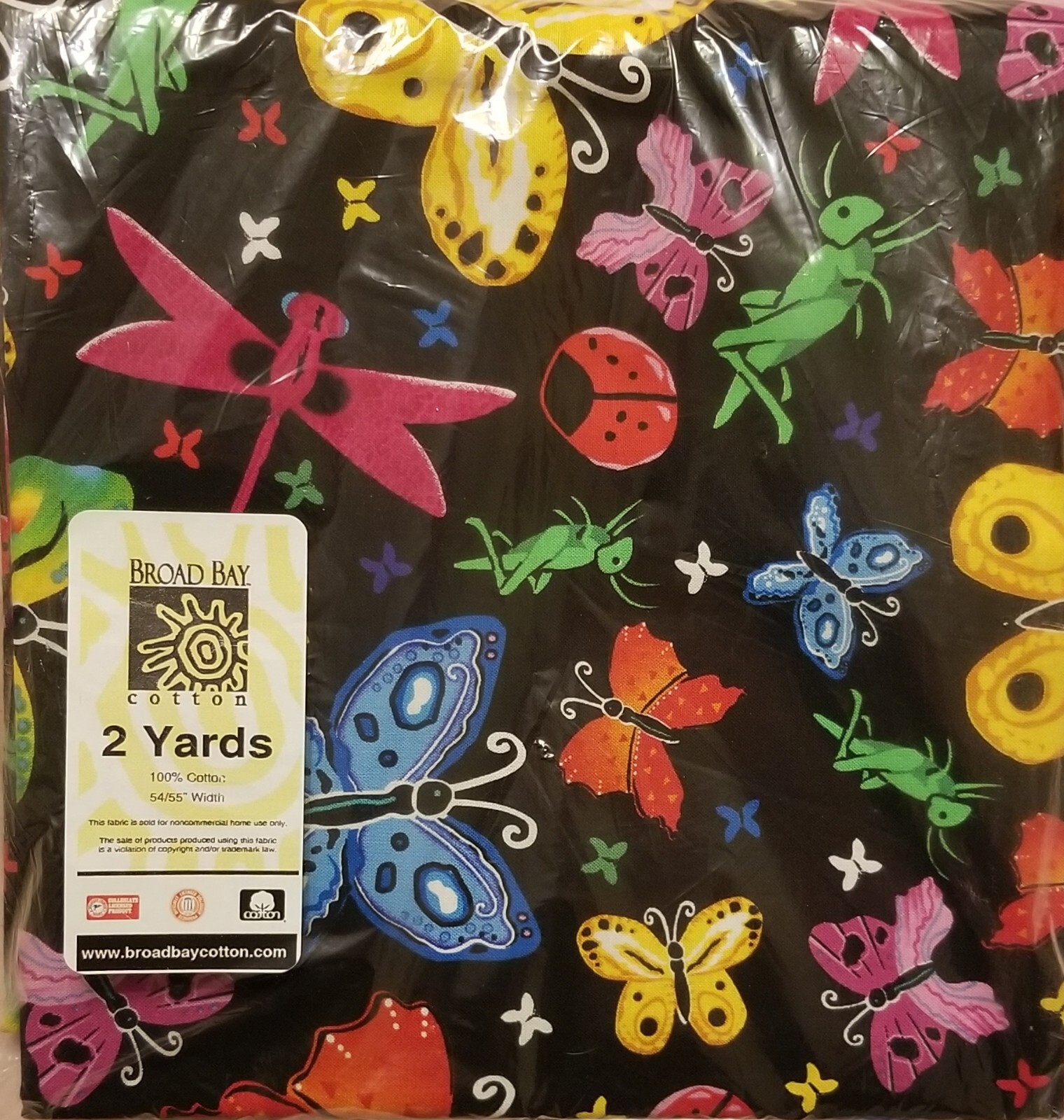 2 Yds×54"W High Quality Cotton Fabric Butterflies Ladybugs Grasshoppers Insects gallery