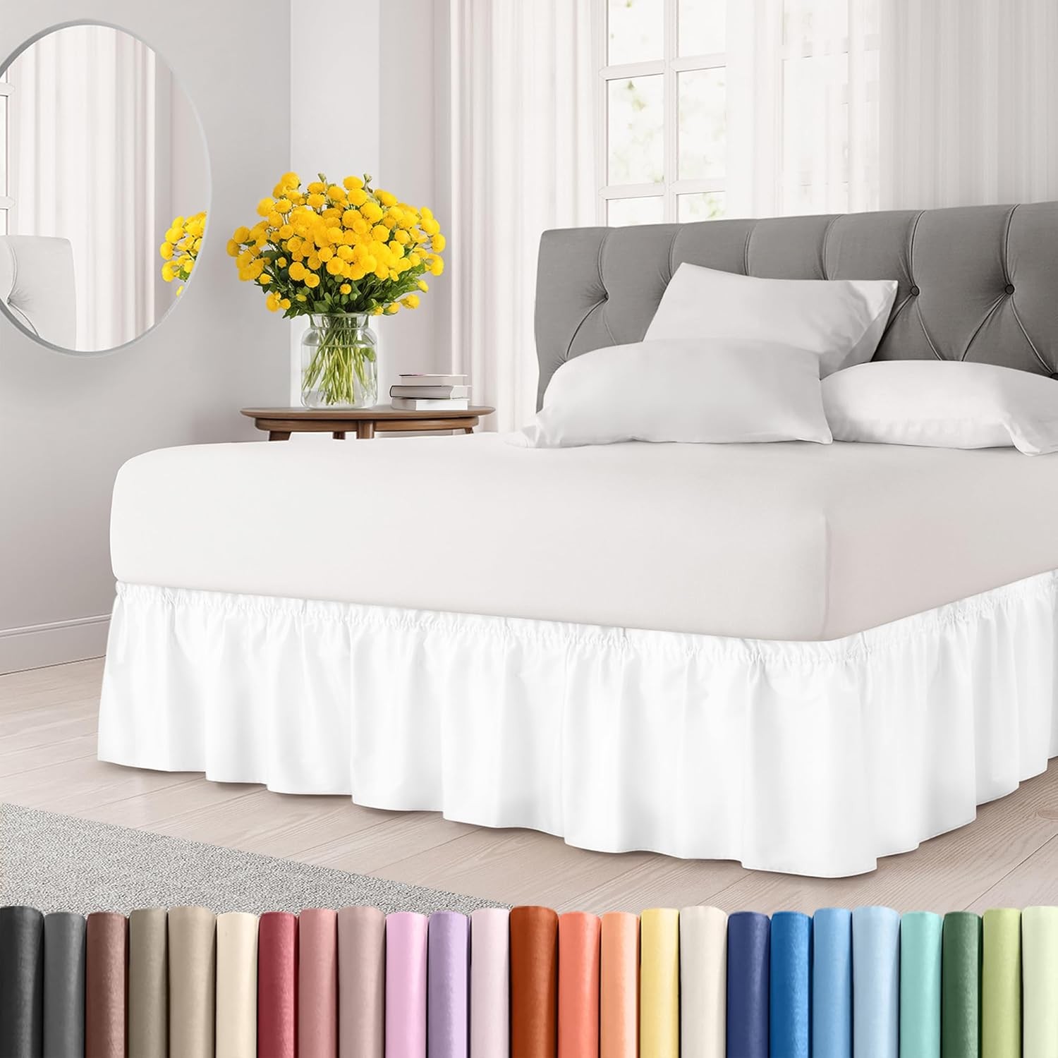 Surrounding dust skirt - white - suitable for 15-inch drop gallery