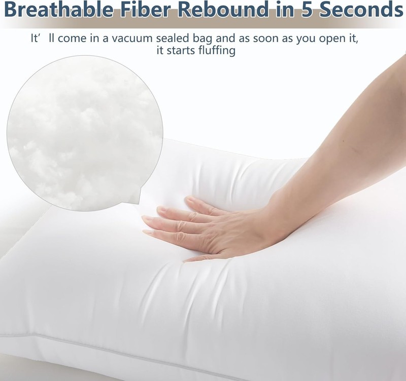 Luxury Down Alternative Bed Pillows, Queen Size, 2 Pack gallery
