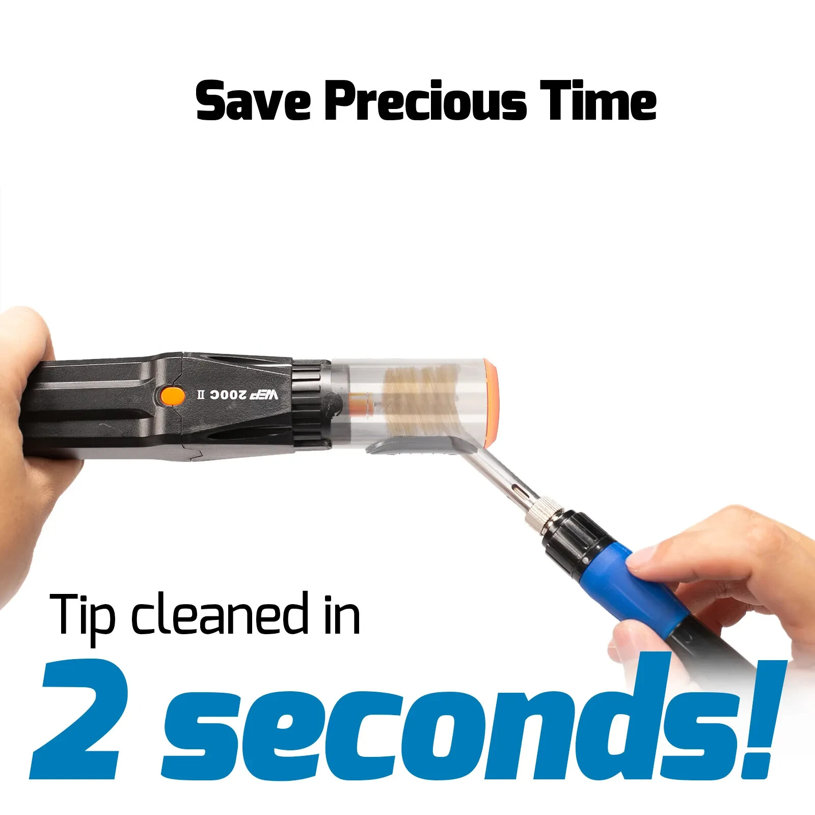 WEP 200C II Battery-Powered Electric Soldering Tip Cleaner Brush Motor gallery