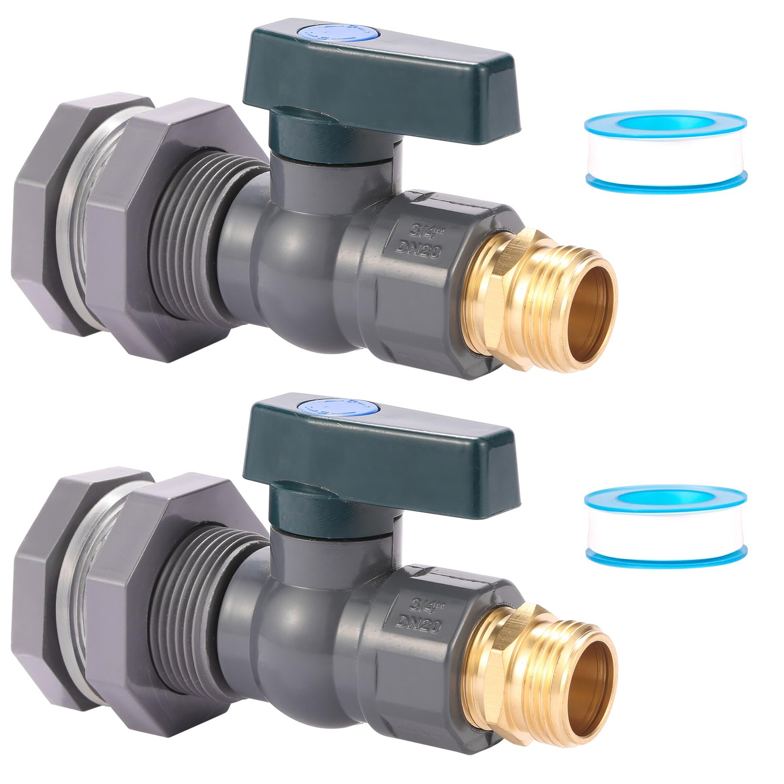 2 Pack 3/4 Inch Rain Barrel Spigot Kit - BILAL Water Barrel PVC Garden Diverter gallery