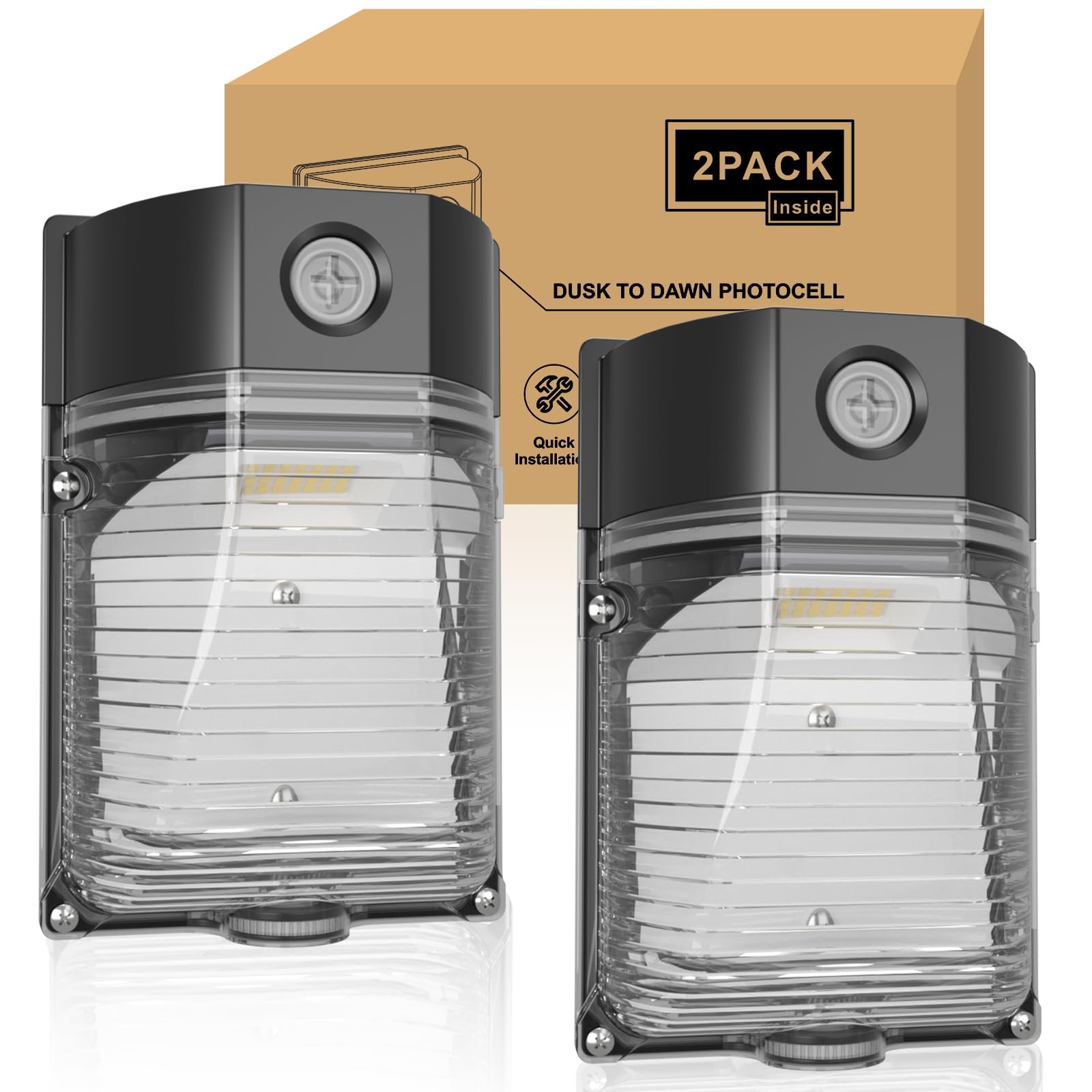 2PACK 30W 3600LM LED Wall Pack Lights with Dusk to Dawn Photocell, AC100-277V... gallery