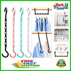 Space-Saving Magic Clothes Hangers – 360° Swivel Hooks, 4 Pack for 20 Clothes