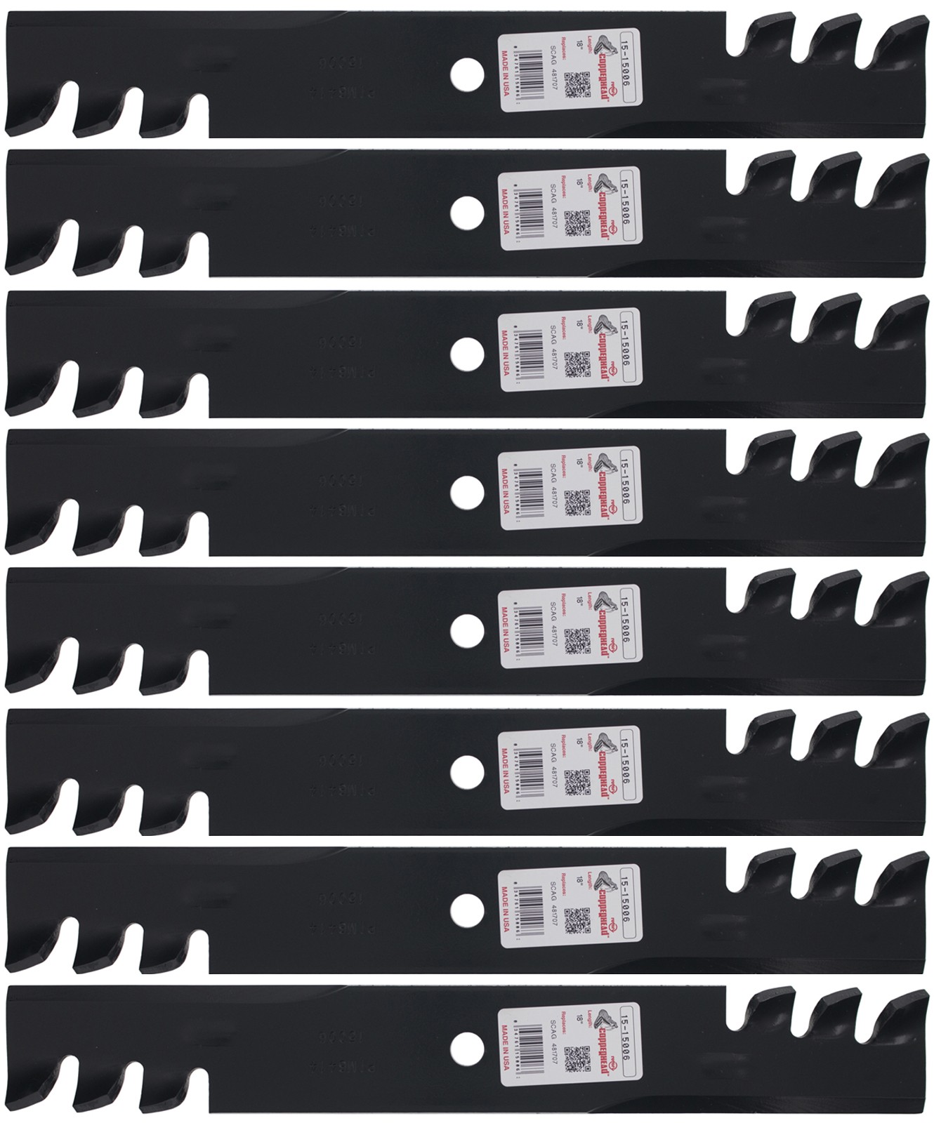 8 Rotary® Blades Mulching High Lift for Encore® 363046 363291 36" 52" Deck gallery