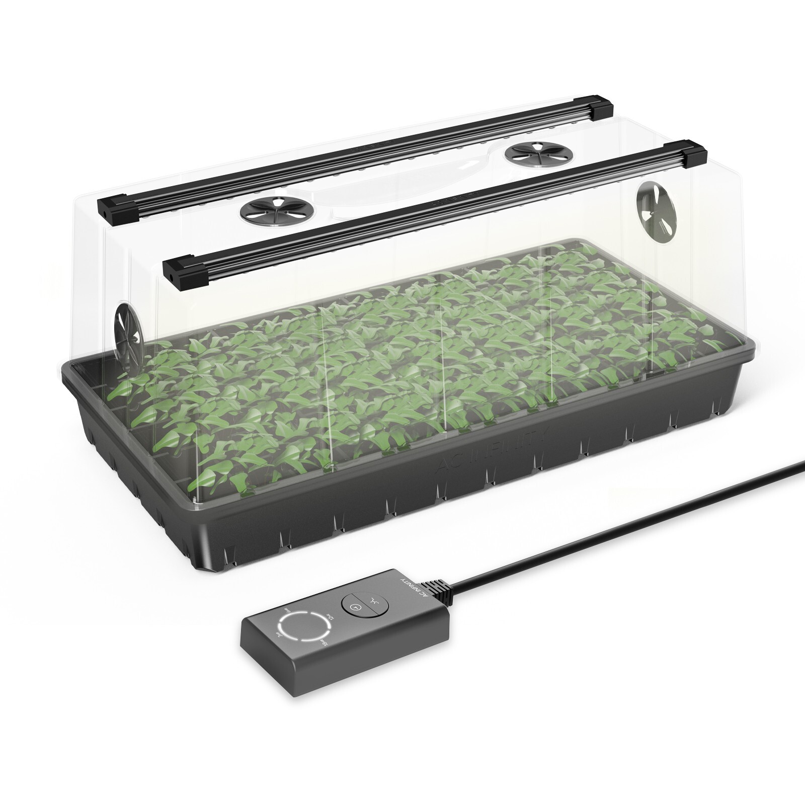 Large Humidity Dome Germination Kit with LED Grow Light Bars, 6x12 Cell Tray gallery