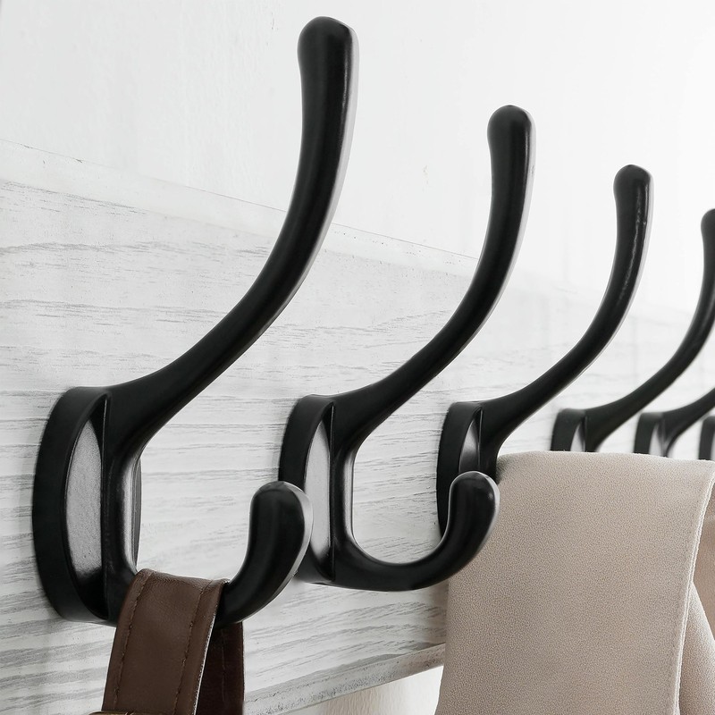 Rustic Pine Solid Wood Wall Mount Coat Rack 5 Hooks Hanging Clothes Hanger gallery