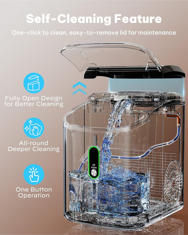Self-Cleaning Countertop Nugget Ice Maker - 33Lbs Daily for Home & Office gallery
