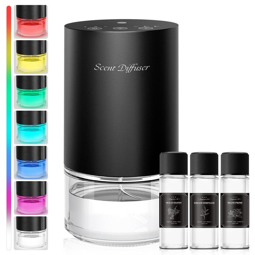 Waterless Essential Oil Diffuser Stater Kit - Included 3x20mL Essential Oils,...