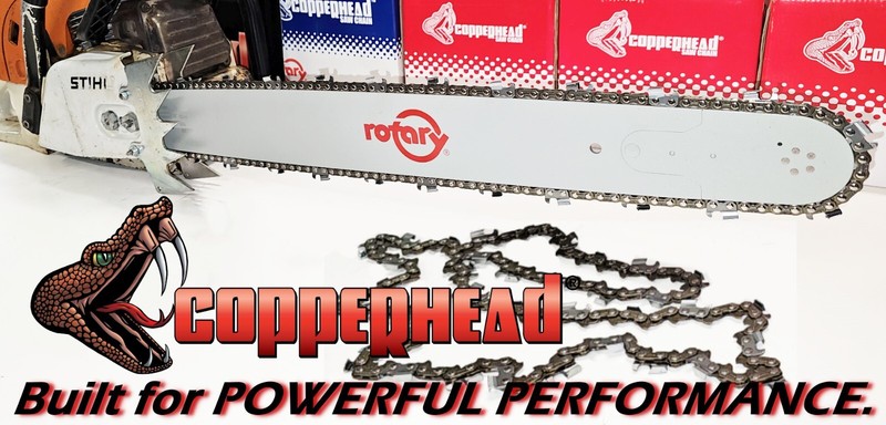 COPPERHEAD 24" BAR, FULL CHISEL PRO SAW CHAIN & FILE - HUSQVARNA 455 460 RANCHER gallery