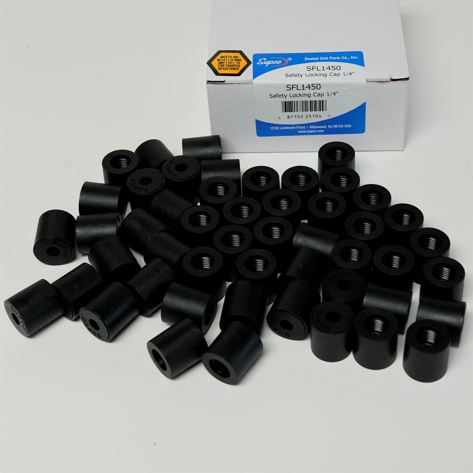Supco SFL1450 TradeFox Access Valve Safety Locking Caps 1/4" Set of 50 gallery