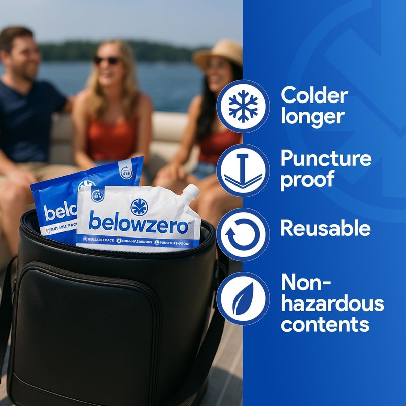 Below Zero Prefilled Reusable Ice Packs for Coolers Long Lasting Freezer Blocks gallery
